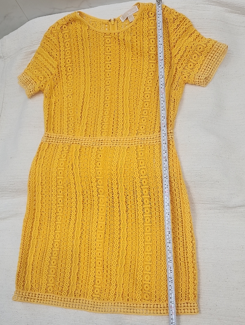 Michael Kors Bright Yellow Lace Mini Dress - Picture 8 of 9